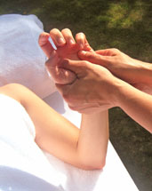 Massaging hand